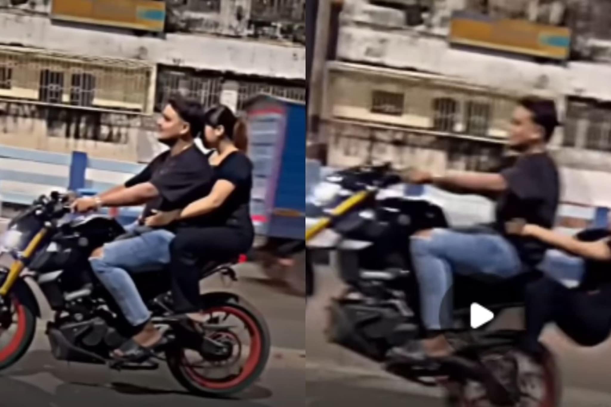 बाईकचं चाक उचललं आणि तरुणीच्या प्रायवेट पार्टला दुखापत, काय घडलं? पाहा Video