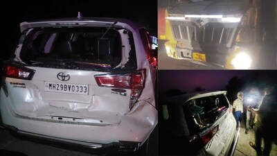 ठाकरे गुट के सांसद संजय देशमुख की इनोवा का भीषण एक्सीडेंट, बाल-बाल बचे.