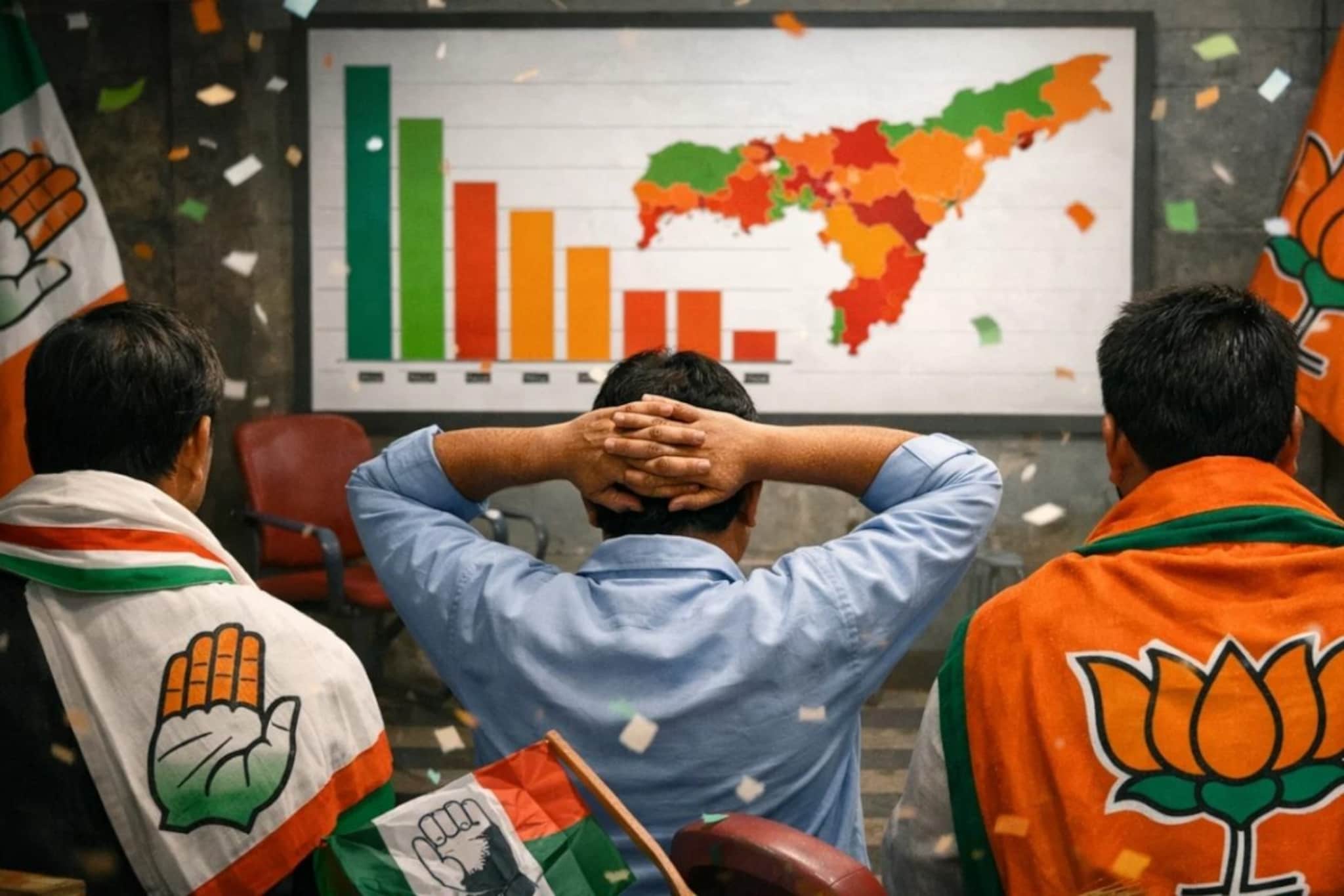 आसामच्या ओपिनियन पोलचा निकाल जाहीर, राज्यात राजकीय समीकरणे बदलणार; नंबर्स पाहून शांतता आसामच्या ओपिनियन पोलचा निकाल जाहीर, राज्यात राजकीय समीकरणे बदलणार; नंबर्स पाहून शांतता