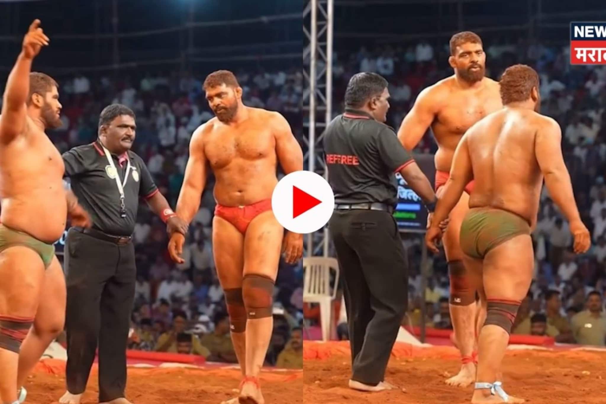 VIDEO : वाह रे पठ्ठ्या! कुस्ती जिंकला पण माज नाही केला, जिंकल्यानंतरही प्रतिस्पर्ध्यासमोर झुकला, आखाड्यात काय घडलं? VIDEO : वाह रे पठ्ठ्या! कुस्ती जिंकला पण माज नाही केला, जिंकल्यानंतरही प्रतिस्पर्ध्यासमोर झुकला, आखाड्यात काय घडलं?