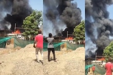 संभाजीनगरात गोडाऊनला भीषण आग, काही क्षणांतच आगीचं रौद्ररूप, आगीचे भयंकर फोटो