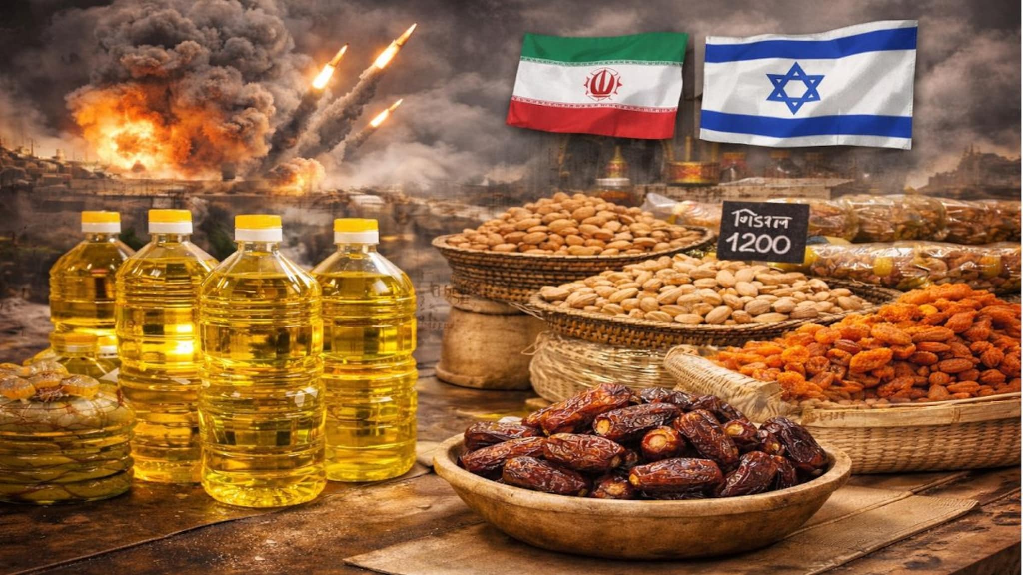इराण इस्रायल युद्धाचा भडका तुमच्या घरापर्यंत! खाद्यतेलासह सुकामेवा, खजुर महागले