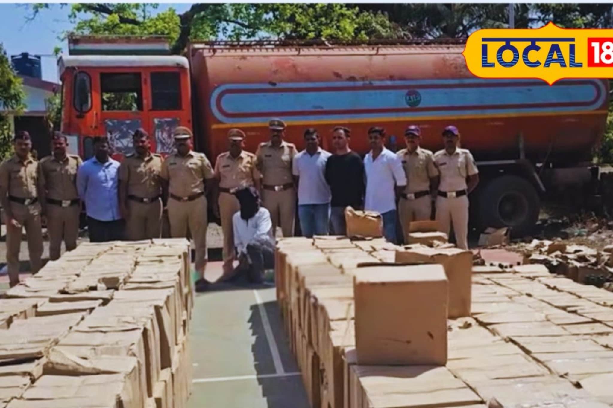 गोव्याची दारू गुजरातला, तस्करांनी पुष्पा स्टाइलनं डोकं चालवलं,पण महाराष्ट्रात पोलिसांनी गेम केला