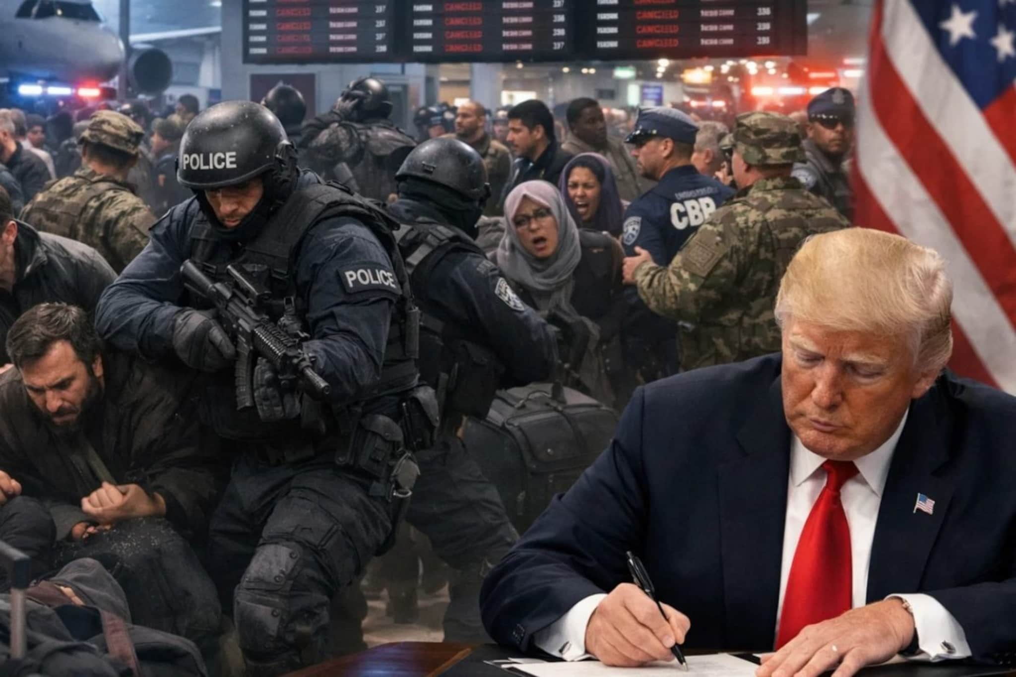 अमेरिकेत आणीबाणी, ट्रम्प यांनी थेट 'एक्सक्यूटिव्ह ऑर्डर' काढली; विमानतळांवर हाहाकार 