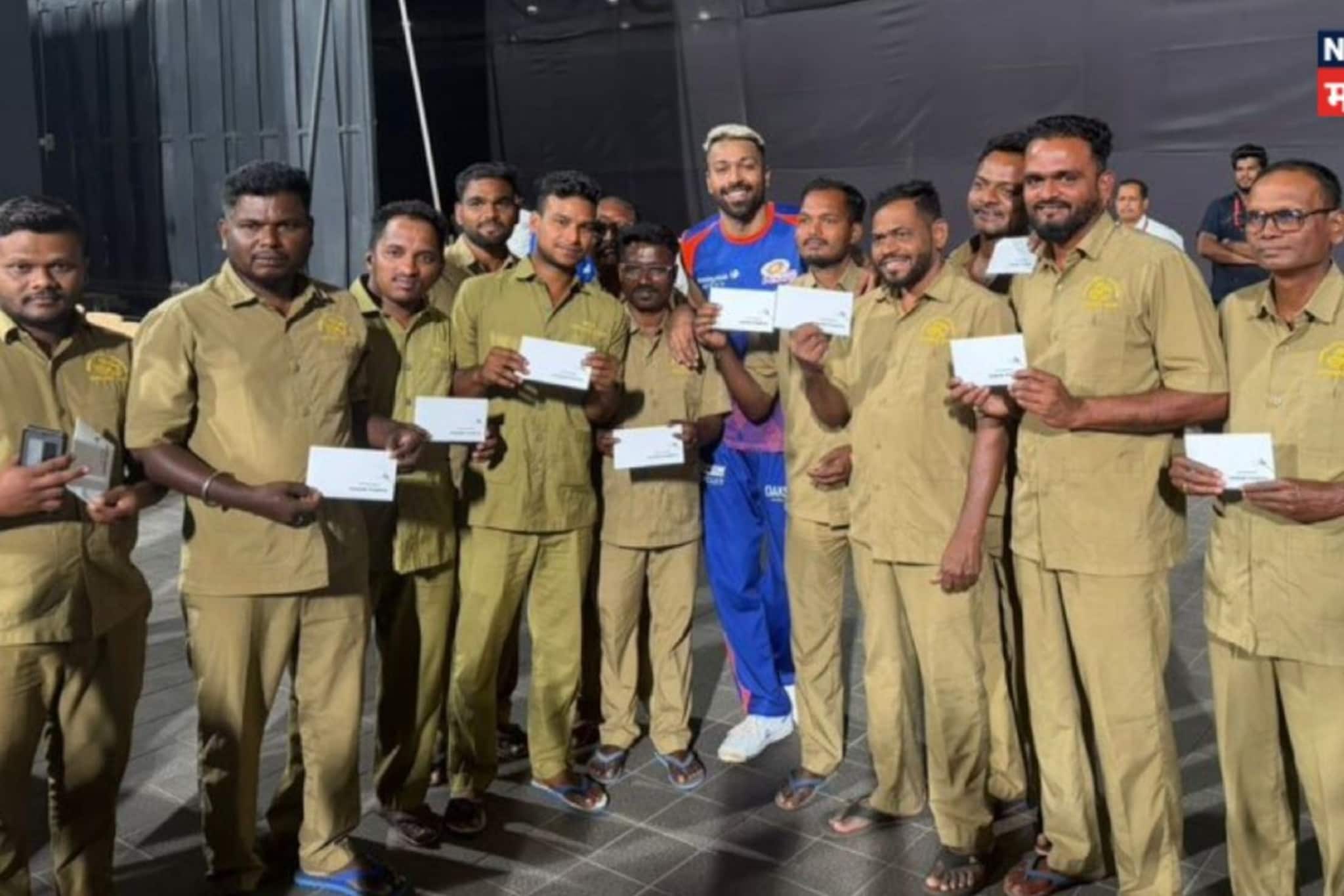 Hardik Pandya : जे बोलला ते करून दाखवलं! मुंबई इंडियन्सच्या कॅप्टनने वानखेडेवर वाटले चक्क 10-10 लाखांचे चेक, पण कारण काय?