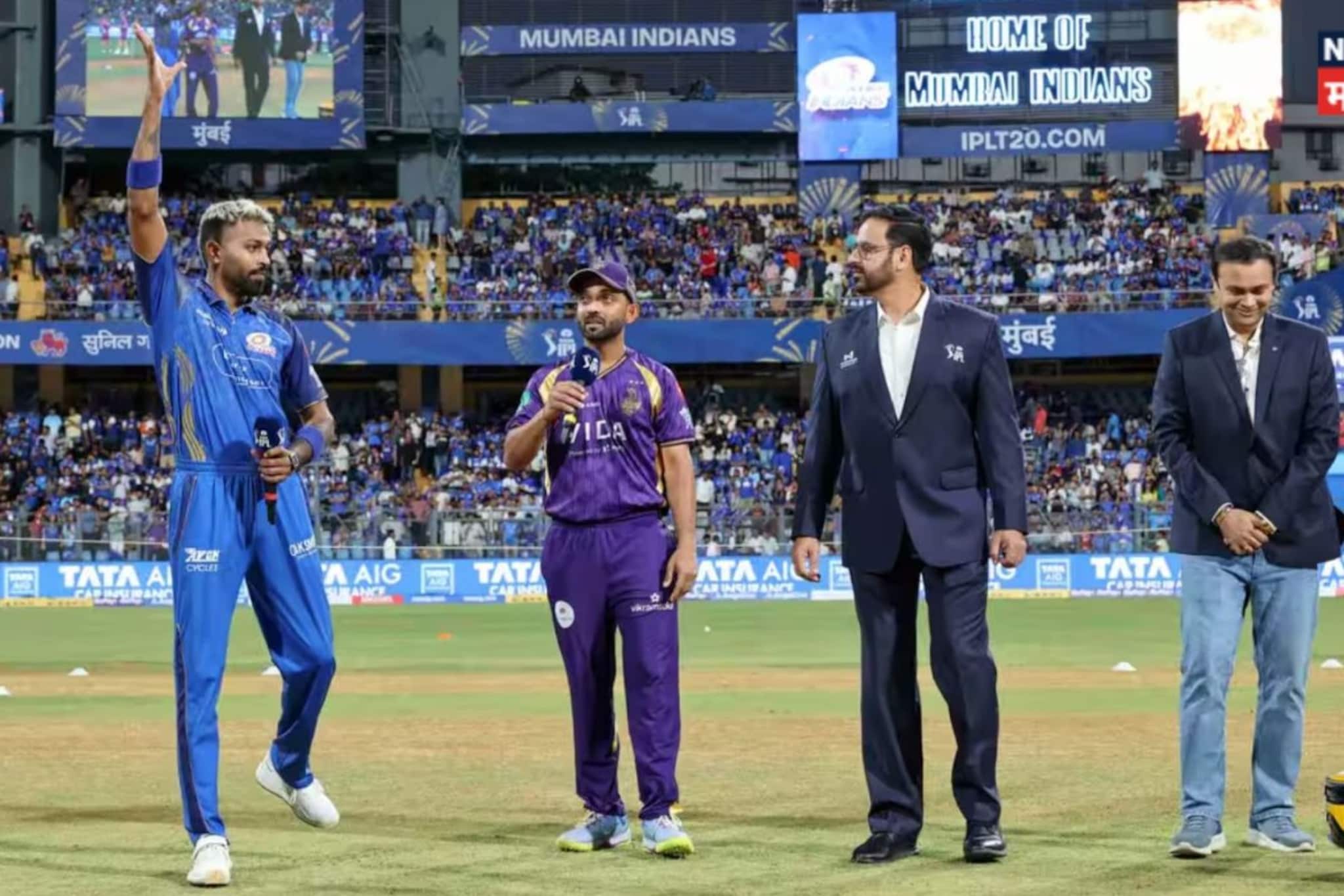 KKR vs MI : हार्दिकचा 'नो लूक टॉस' अन् वाद पेटला! अजिंक्य रहाणे कळायच्या आत झाला गेम? Video चर्चेत 