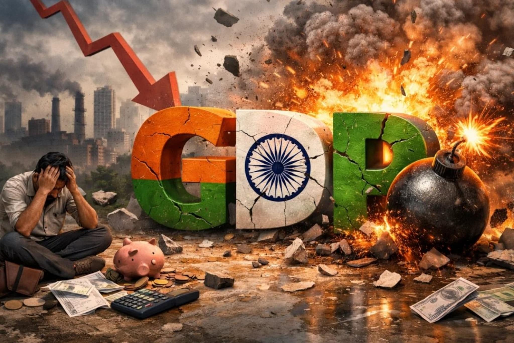 भारताच्या GDPवर 'बॉम', विकासदर कोसळणार; धोक्याच्या इशाऱ्याने सामान्य माणसाचे बजेट कोलमडणार