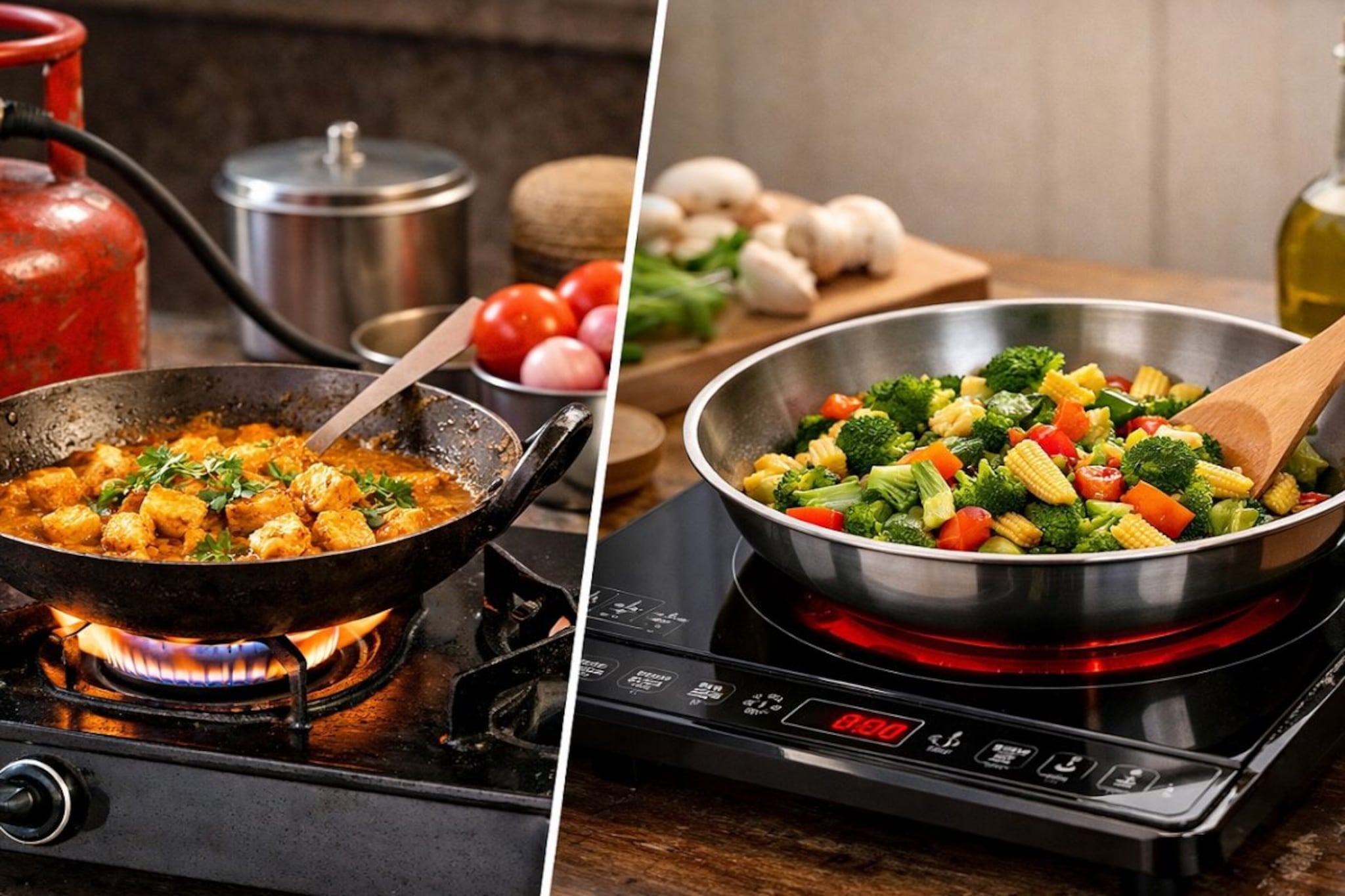 गॅस सिलेंडर की इंडक्शन? स्वयपाकासाठी कुठे लागतो कमी खर्च, जाणून व्हाल चकीत 