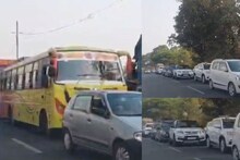 Photo: मुंबई-गोवा महामार्गावर भयानक वाहतूक कोंडी, ५ किमीपर्यंत वाहनांच्या रांगा