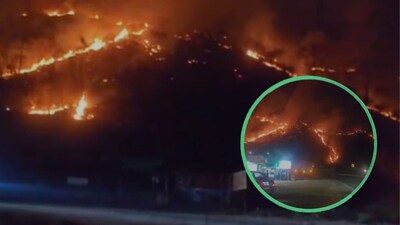 परशुराम घाट में भीषण आग, मुंबई-गोवा महामार्ग धुएं से ढका; यातायात बाधित.