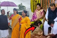 भोंदू बाबासोबतचे फोटो, कॅ. खरातचे पाय धुतानाचा Video, चहूबाजूंनी आरोप होताच चाकणकर म्हणाल्या...