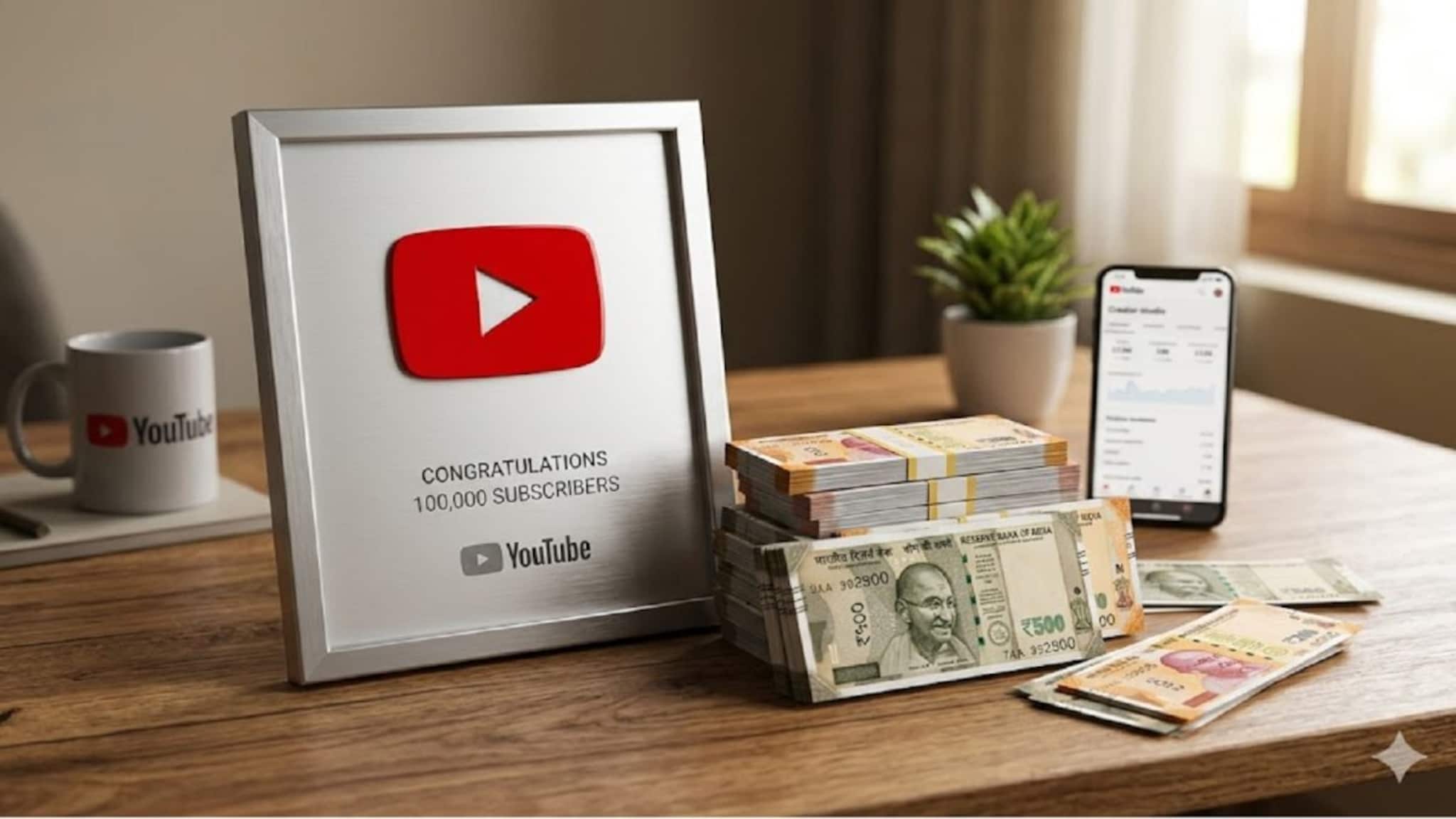 YouTubeवर सिल्व्हर बटण कधी मिळतं? पाहा 10 हजार व्ह्यूजवर मिळतात एवढे पैसे