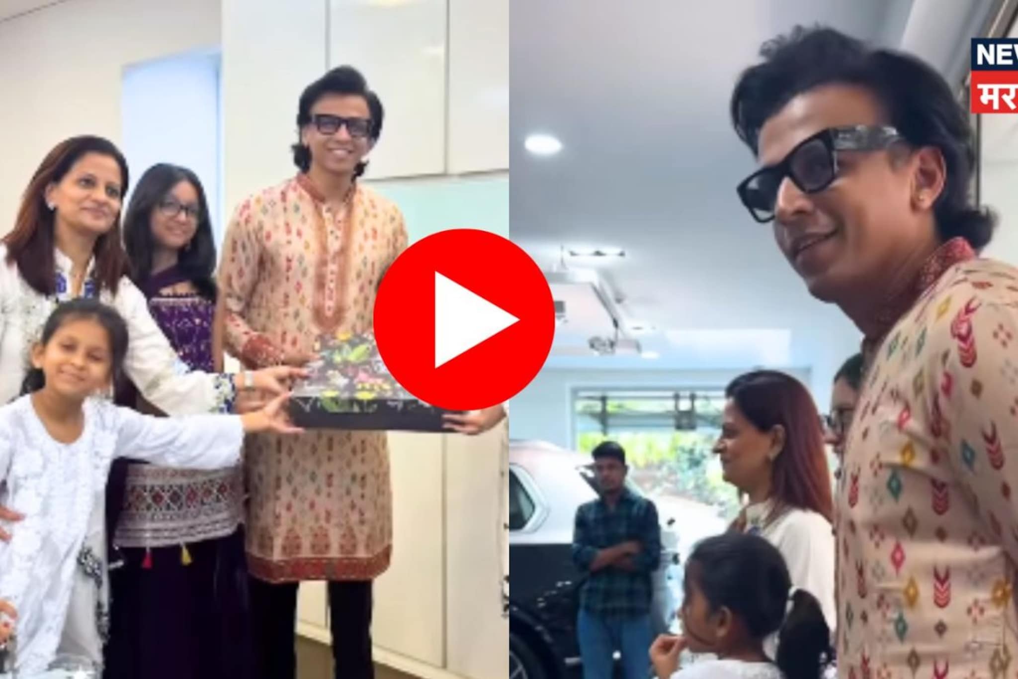 बायको अन् 2 मुलींसह 'ति'ला आणायला पोहोचला अभिजित सावंत, गुढीपाडव्याला दिलं खास सरप्राइज, VIDEO