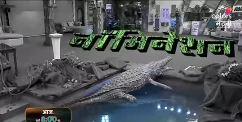 बिग बॉस मराठी 6 च्या घरात या आठवड्यात सदस्यांना मगरीच्या तोंडी देऊन नॉमिनेशन करण्यात आलं. म्हणजे नॉमिनेशनसाठी मगरीच्या तोंडात सदस्यांचं फोटो टाकले. बिग बॉस मराठी 6 च्या घरात या आठवड्यात सदस्यांना मगरीच्या तोंडी देऊन नॉमिनेशन करण्यात आलं. म्हणजे नॉमिनेशनसाठी मगरीच्या तोंडात सदस्यांचं फोटो टाकले.