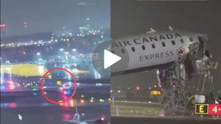 'प्लीज थांबा...', न्यूयॉर्क एअरपोर्टवर विमानाची ट्रकला धडक, श्वास रोखणारा CCTV