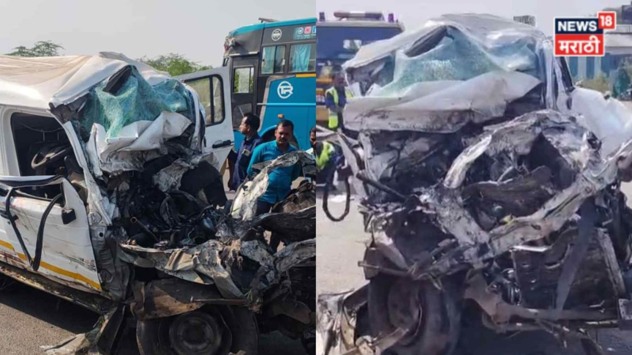 एका क्षणात होत्याचं नव्हतं झालं! ट्रकला धडकली  क्रूझर, इंदापुरातील भीषण अपघातात ३ ठार,  PHOTOs