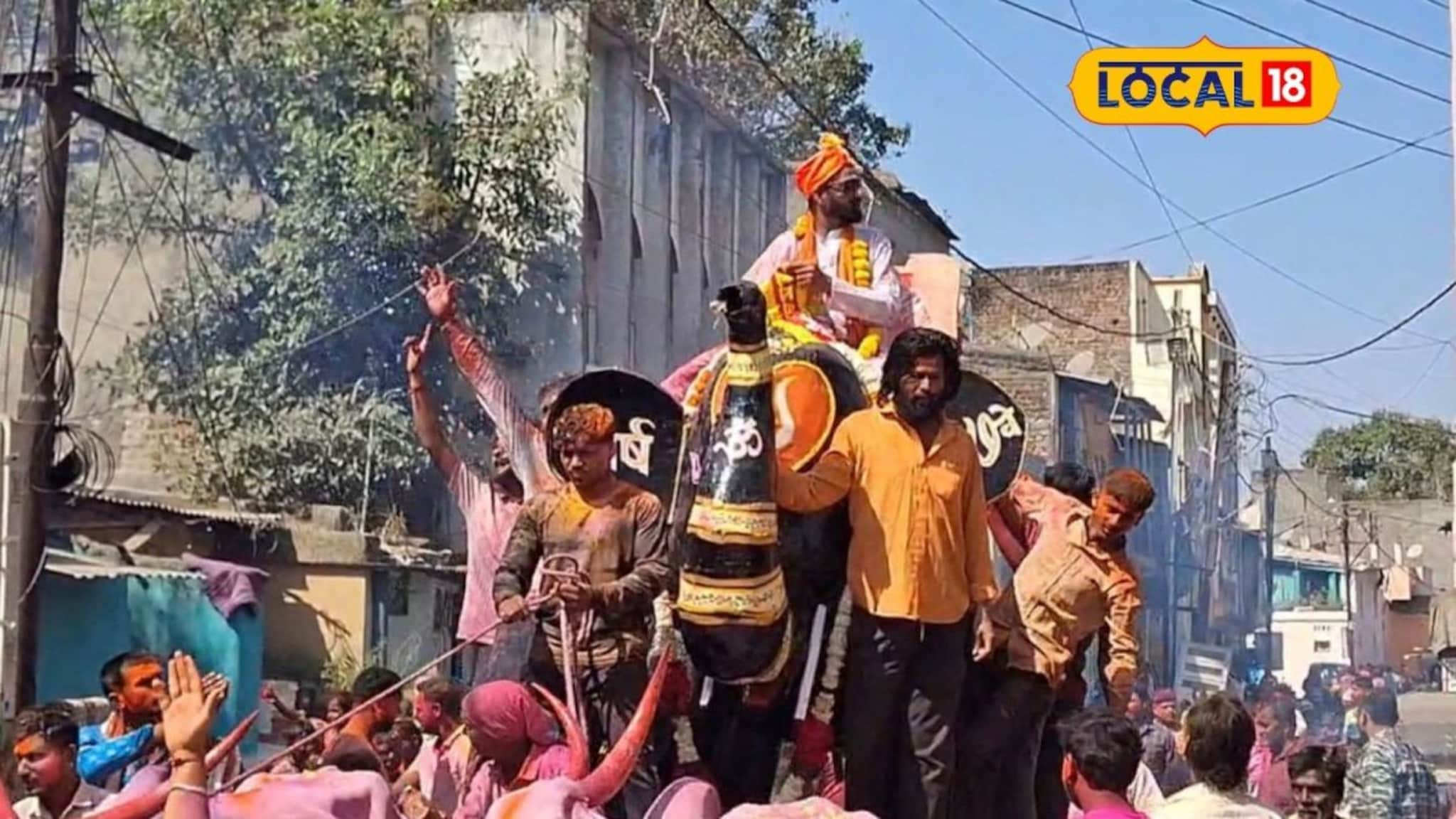 राजासंगे लोक खेळतात महाराष्ट्रात इथं होळी, हत्तीवरून होते रेवड्यांची उधळण, Video