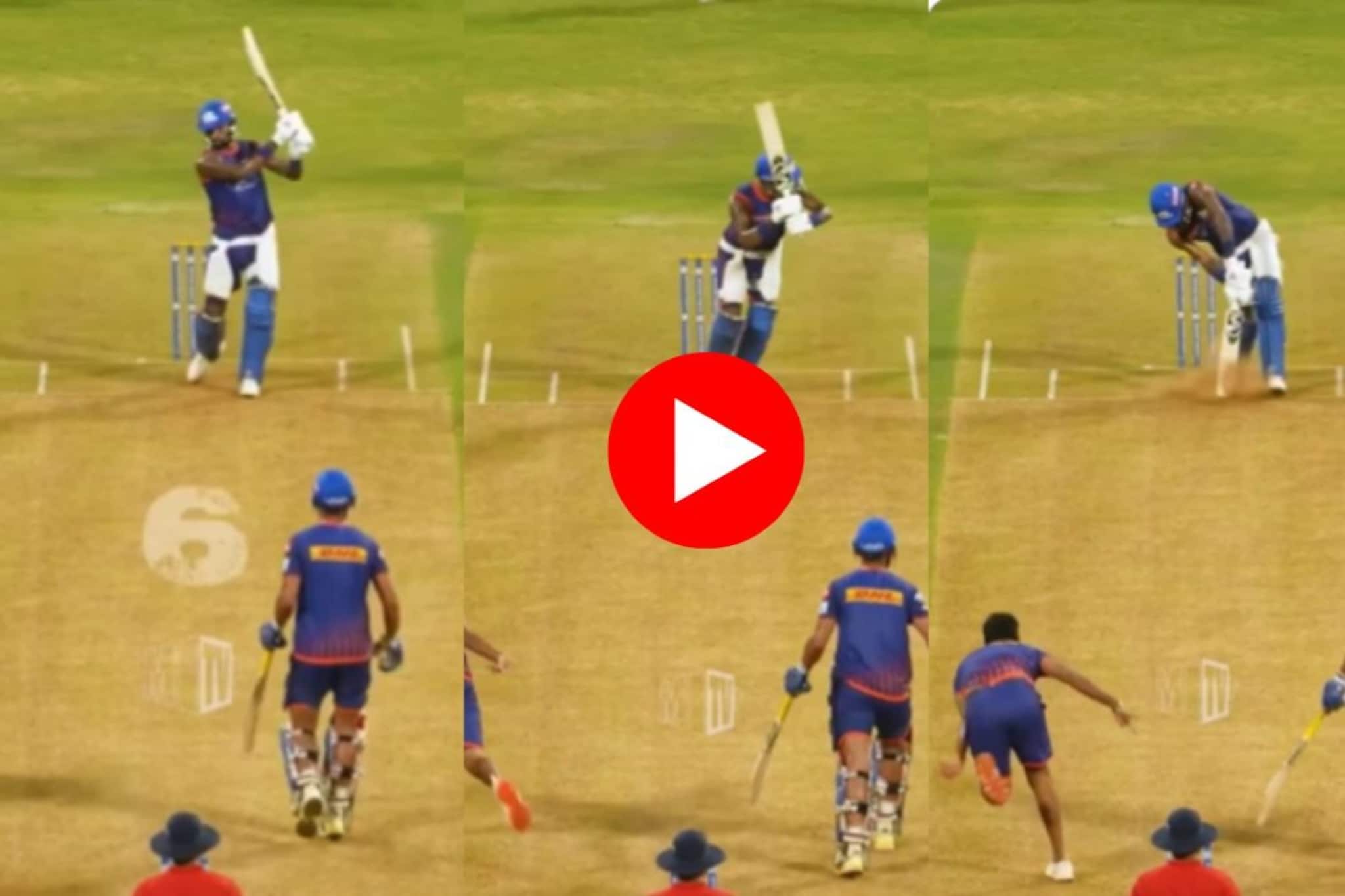 आधी नो लुक सिक्स,नंतर फोर,ॲटीट्यूड दाखवणाऱ्या पांड्याचा बुमराहकडून करेक्ट कार्यक्रम,VIDEO