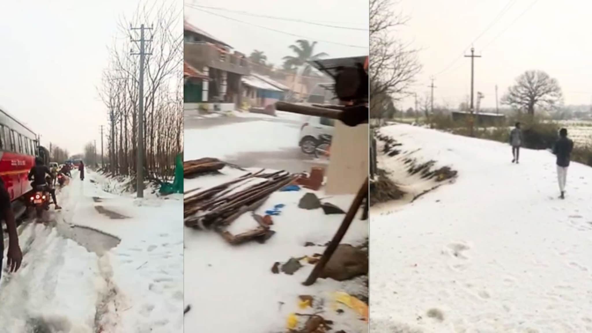 Weather Updats: शिमला, काश्मीर नव्हे महाराष्ट्राच्या रस्त्यावर बर्फाची चादर, कोल्हापूर, सांगलीत आलं तुफान, VIDEO   