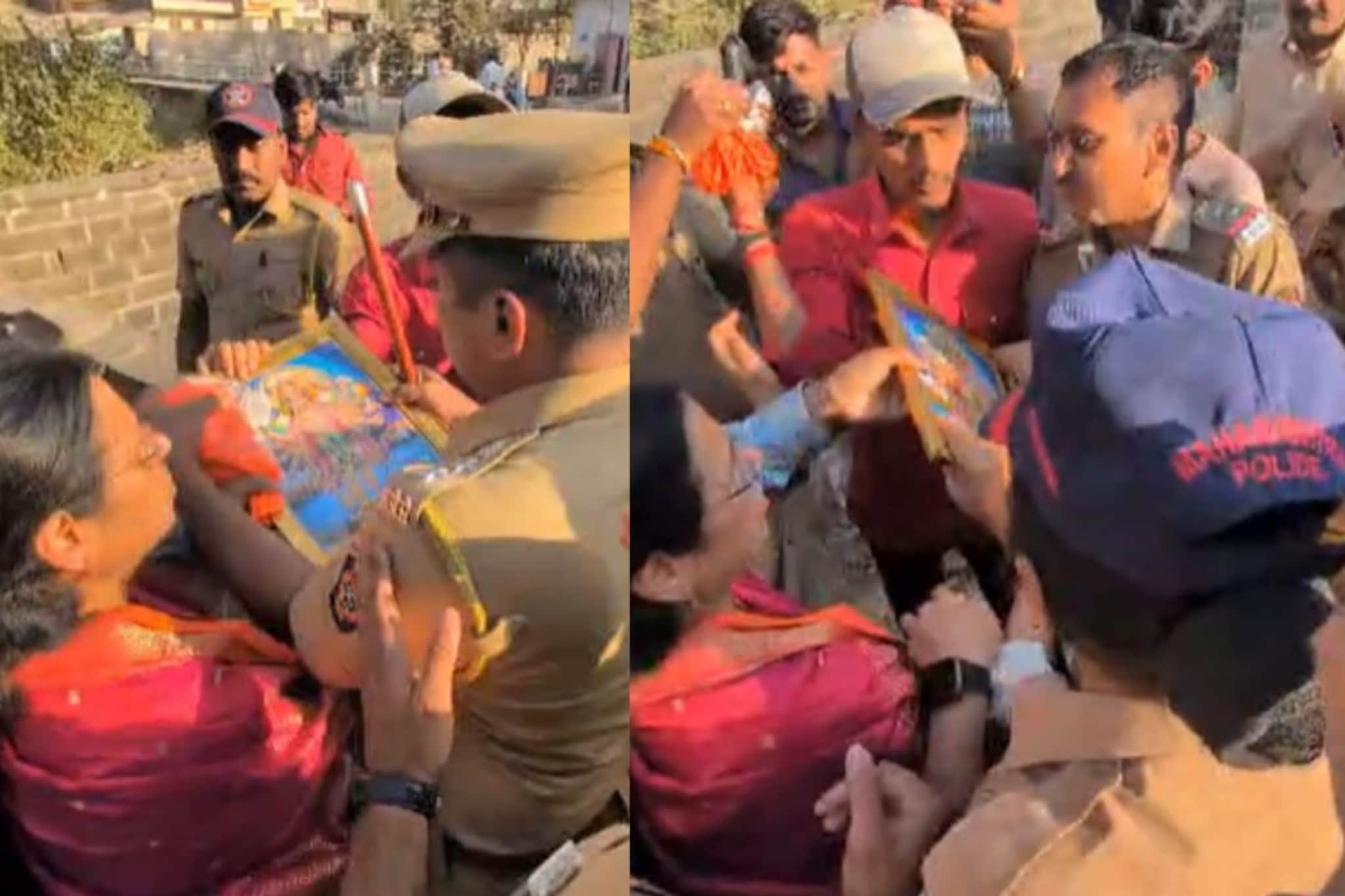 देवाचा फोटो लावा, मेधा कुलकर्णी ठाम, पोलीस अधिकाऱ्याने फोटो हिसकावला