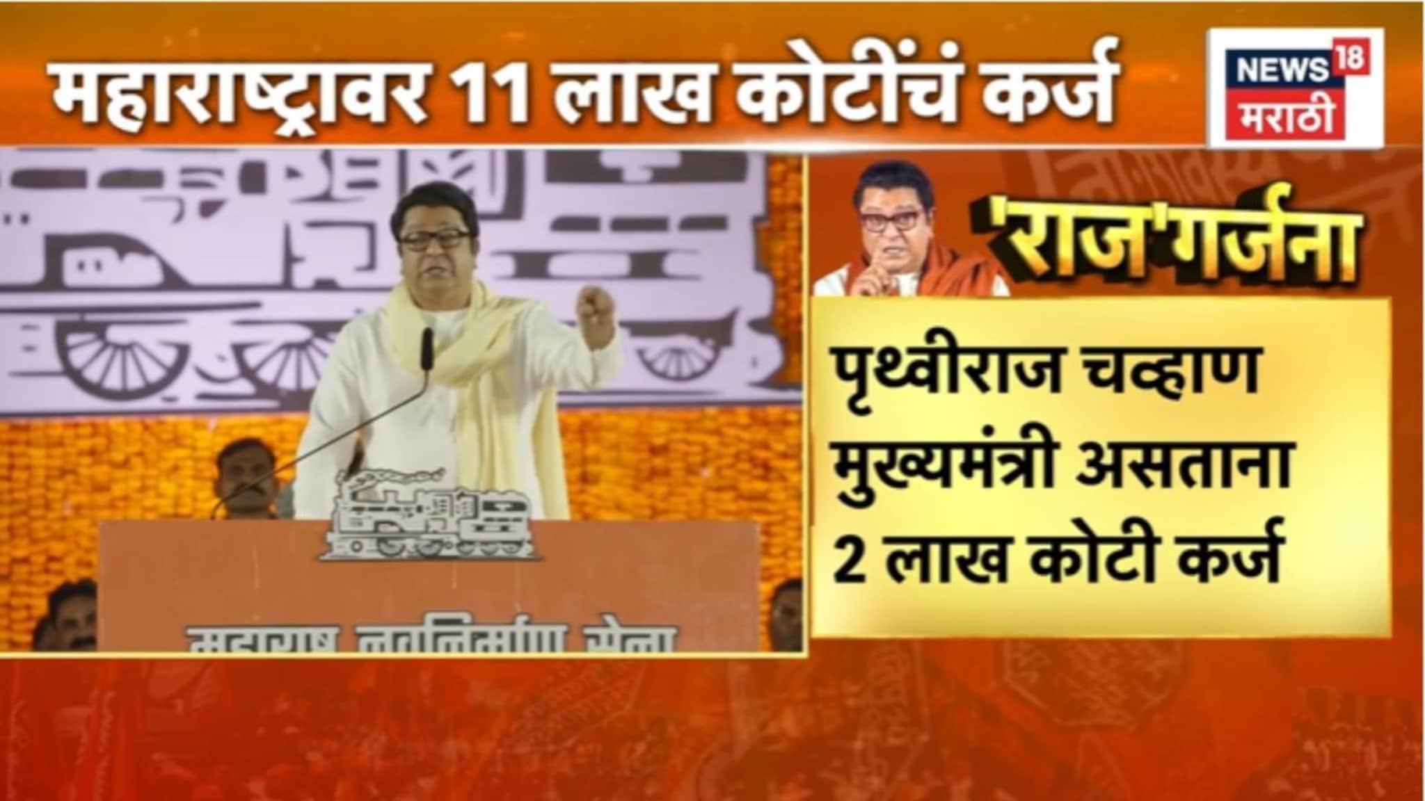 महाराष्ट्रावर 11 लाख कोटींचं कर्ज, राज ठाकरेंचा राज्य सरकारवर निशाणा , Video