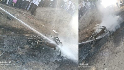 নান্দেদে ভয়াবহ ঘটনা: মোটরসাইকেলে যুবক বিস্ফোরিত, ঈদগাহের কাছে পুড়ে ছাই.