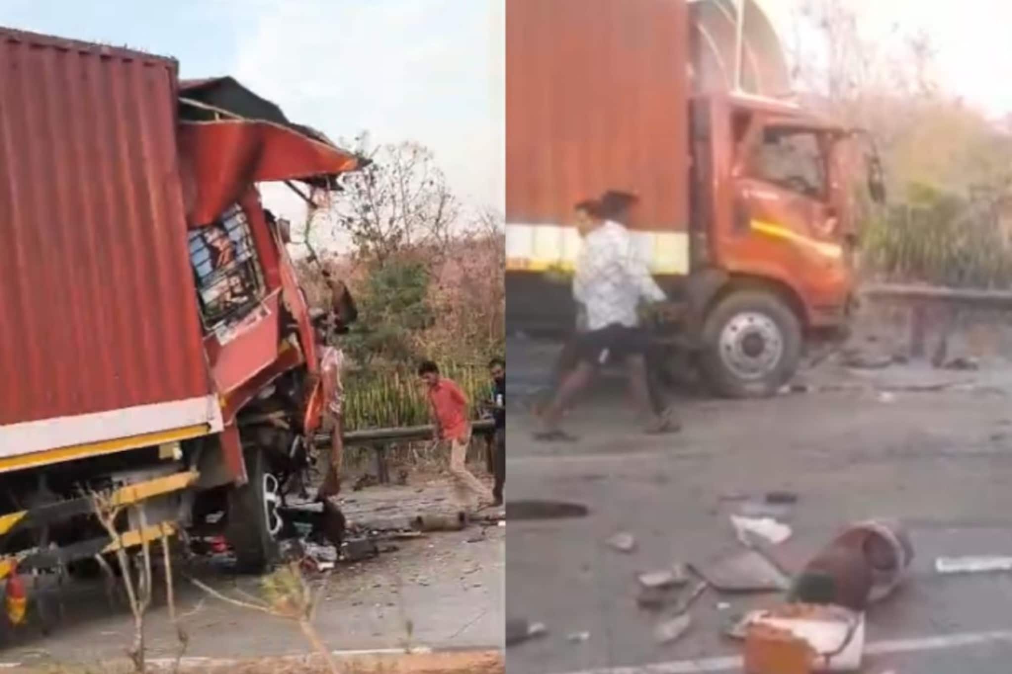 मुंबई अहमदाबाद नेशनल हायवेवर पाच वाहनांचा विचित्र अपघात, गाड्यांचा झाला चक्काचूर, हादरवणारे PHOTO