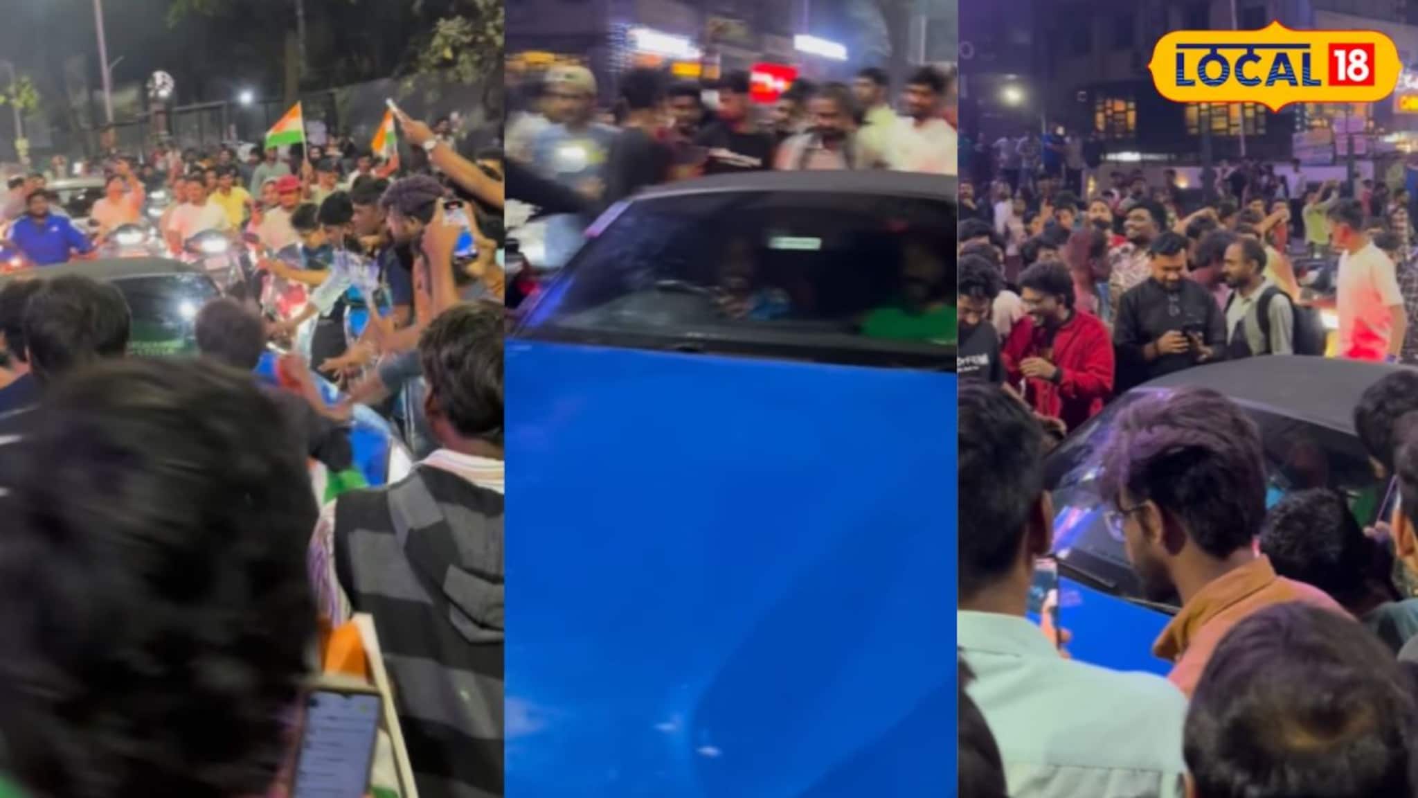 T20 WC Final : FC रोडवर विजयाचा जल्लोष अन् स्टार क्रिकेटपटूची अचानक एन्ट्री; चाहत्यांनी घेरली BMW, Video