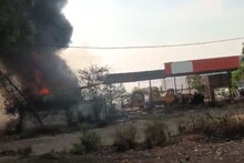 वाहनांच्या गोडाऊनमध्ये भीषण आग, एकापाठोपाठ अनेक स्फोट, छ.संभाजीनगरमधला घटनास्थळाचा VIDEO