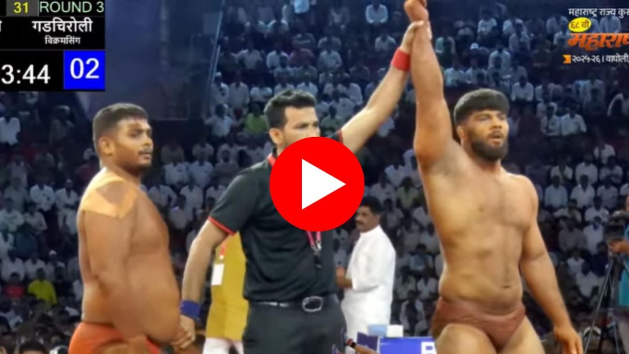 VIDEO : तिसऱ्या फेरीत सिकंदर शेखने आस्मान दाखवलं, गडचिरोलीच्या पैलवानाला 2 मिनिट 15  सेकंदात लोळवलं