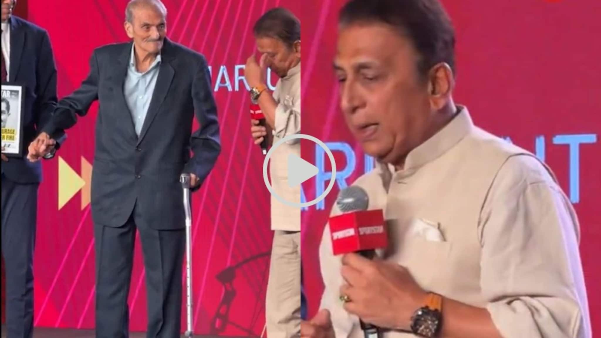 कंठ दाटला, डोळ्यात पाणी... गावसकरांना अश्रू अनावर, स्टेजवर काय घडलं? Video