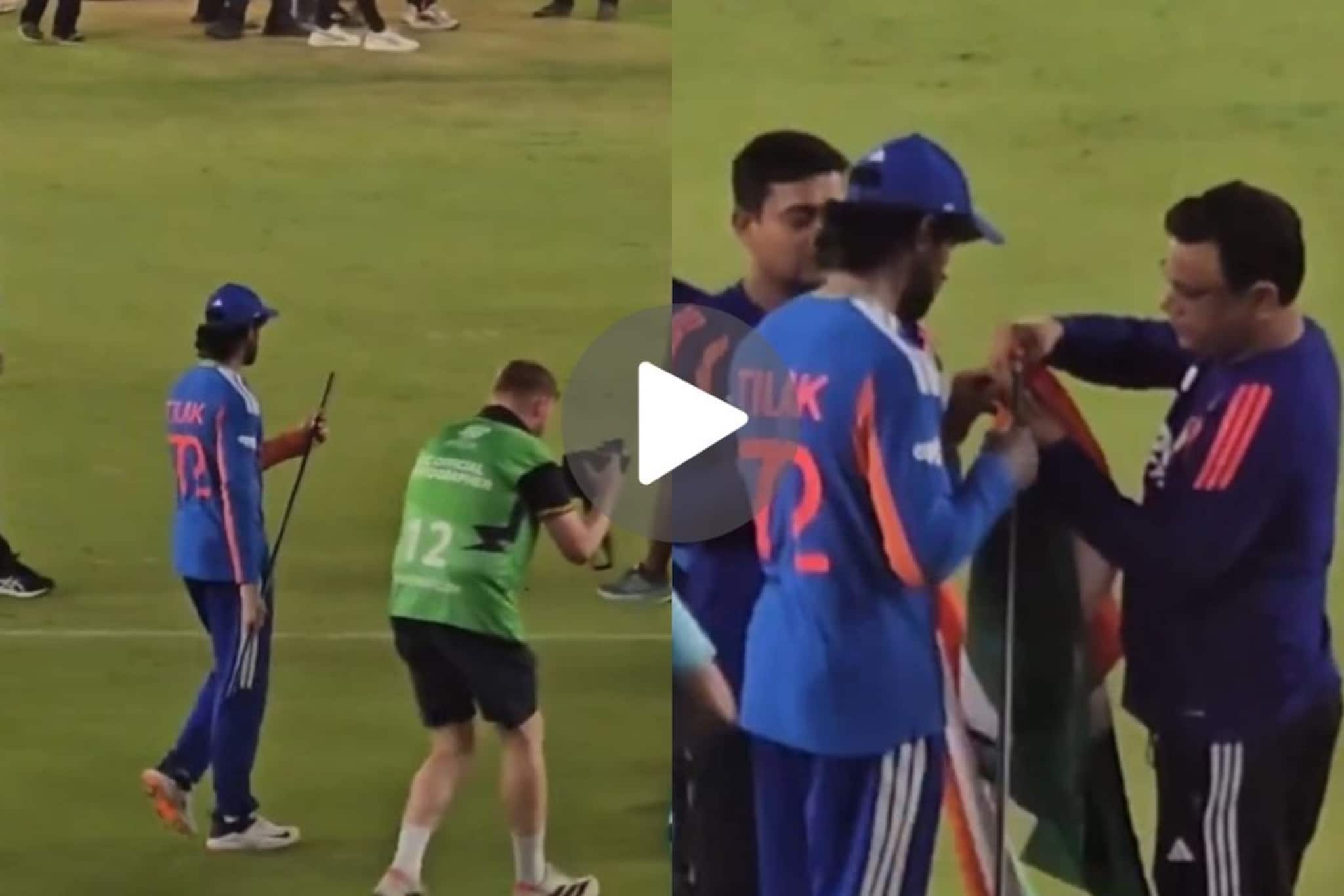 वर्ल्डकप फायनलनंतर तिलकचं मैदानातलं कृत्य... प्रत्येक भारतीयाचं मन जिंकलं, Video