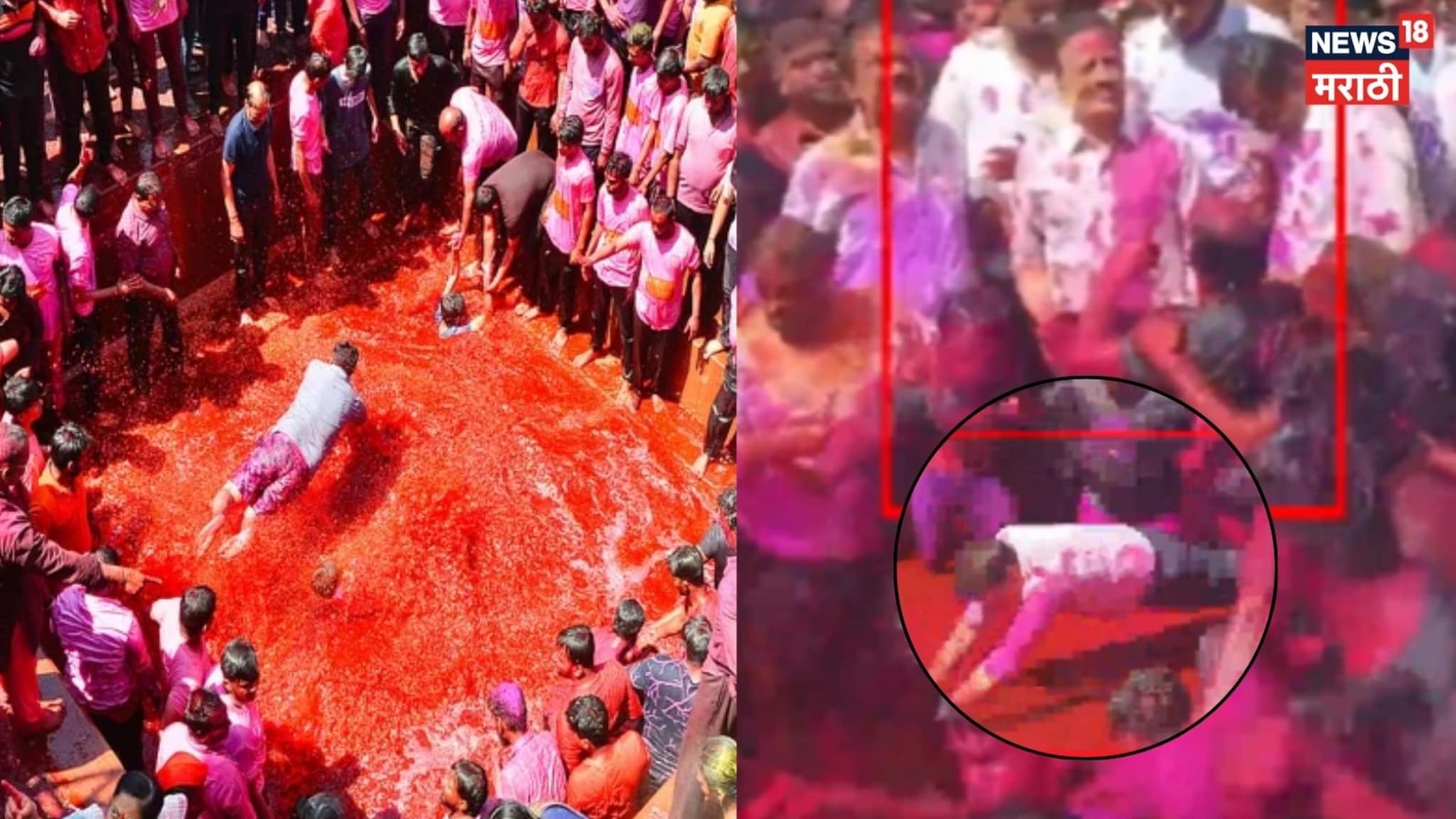 Video: गिरीश महाजनांनी खेळली रंगपंचमी, पेशवेकालीन रहाडात मारली उडी