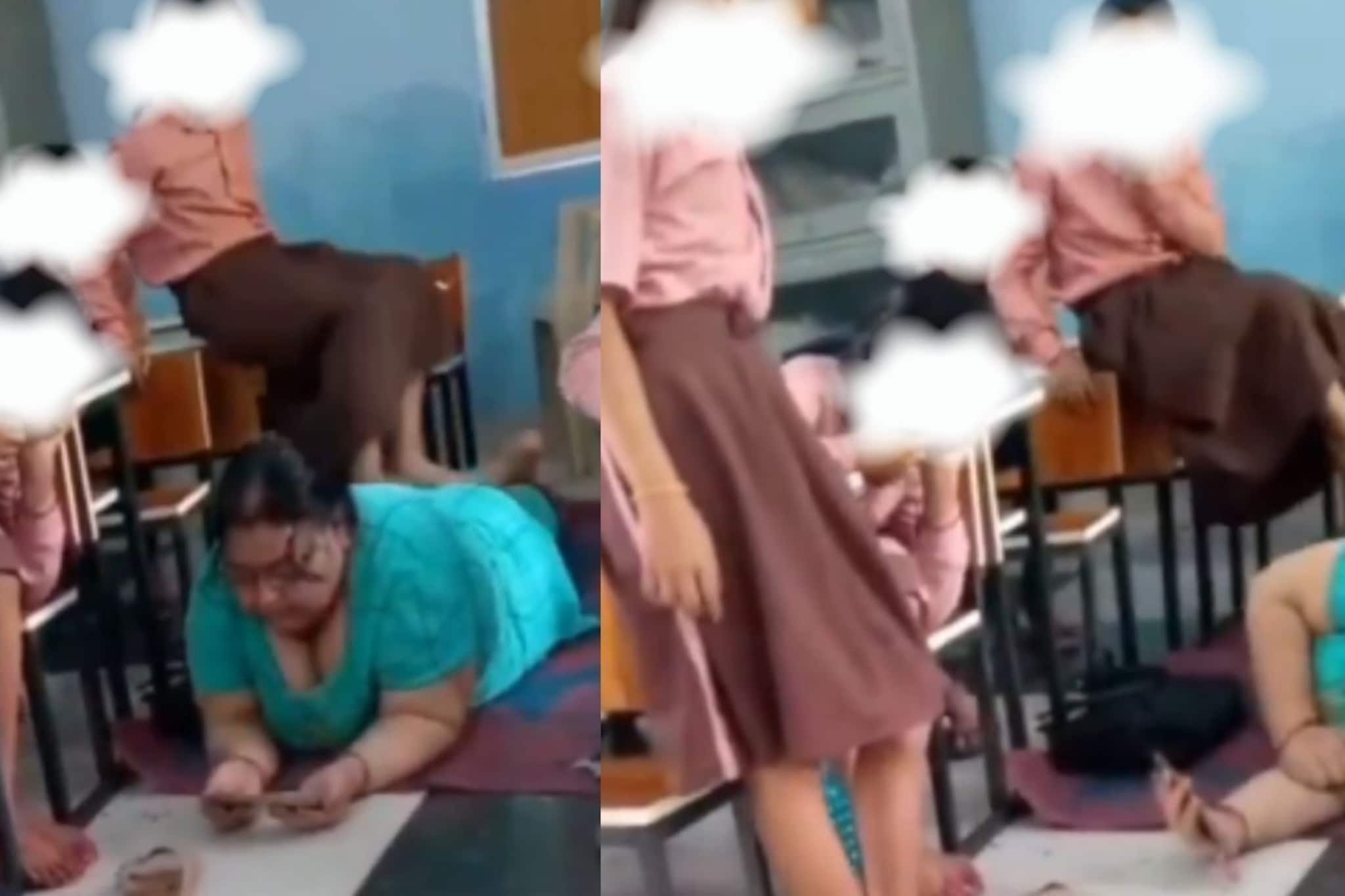 Video : शाळा की मसाज पार्लर? मुख्याध्यापिकेने मुलिंकडून घेतला मसाज; संतापजनक!