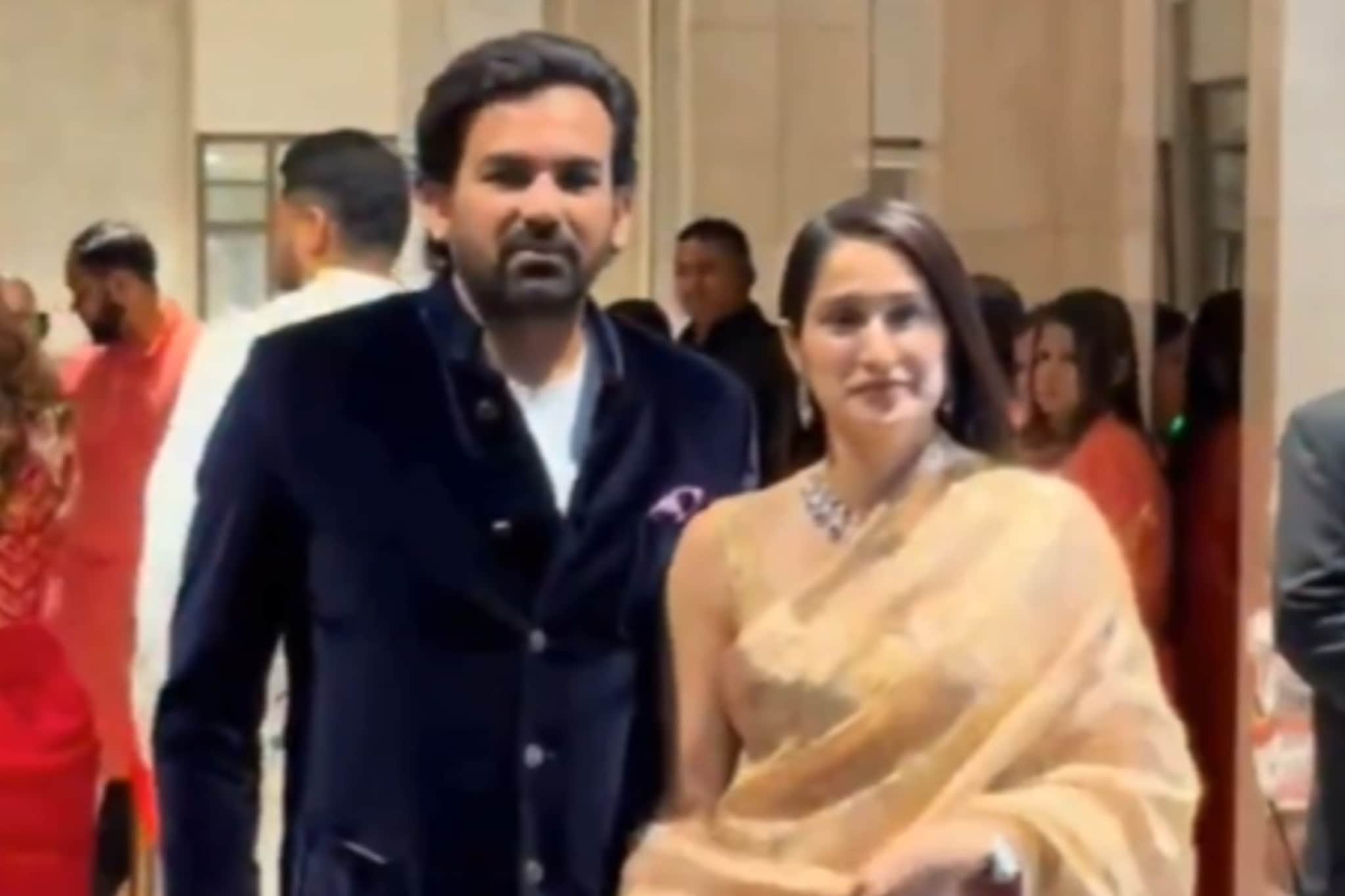 अर्जुन-सानियाच्या लग्नात झहीर-सागरिकाची हवा, शिमरी गोल्डन साडीमधला VIDEO VIRAL