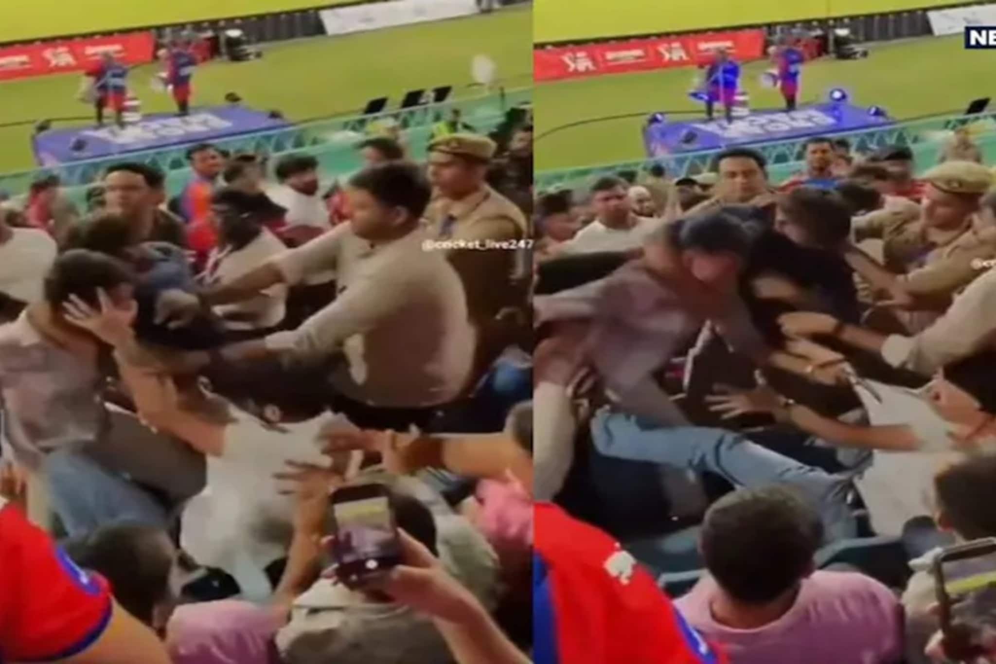 IPL सुरू असताना तुफान राडा, स्टेडियममध्ये WWF चा रंगला थरार, VIDEO