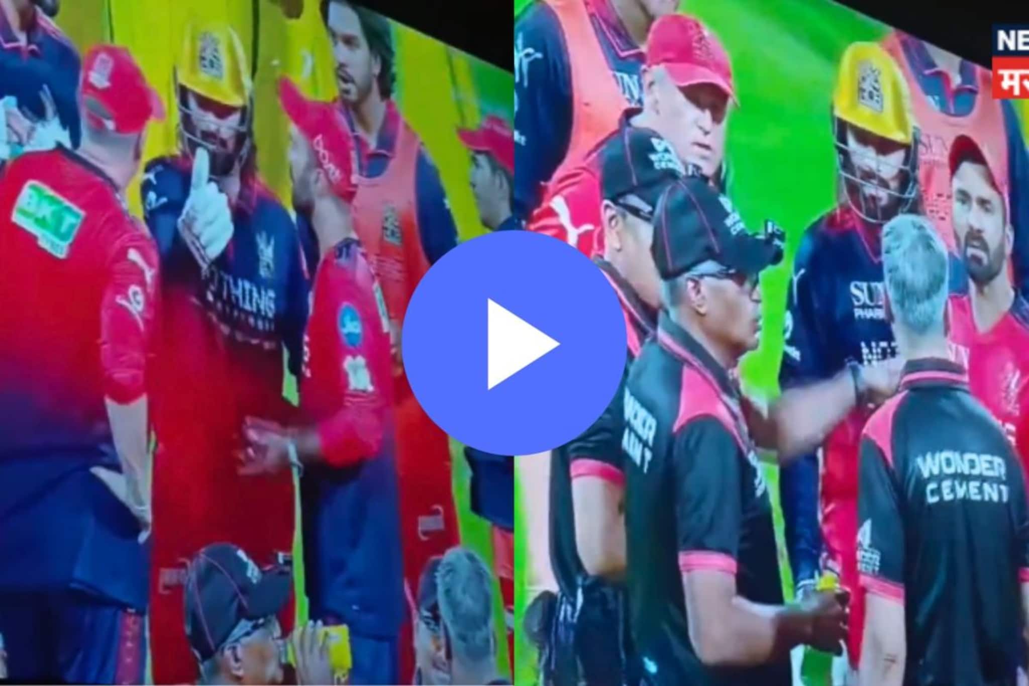 RCB vs CSK : ड्रिंक्स ब्रेकमध्ये राडा! कॅप्टनने आक्षेप घेतला अन् दिनेश कार्तिकचा थेट अंपायरशी पंगा, कुणीच दाखवला नाही Video
