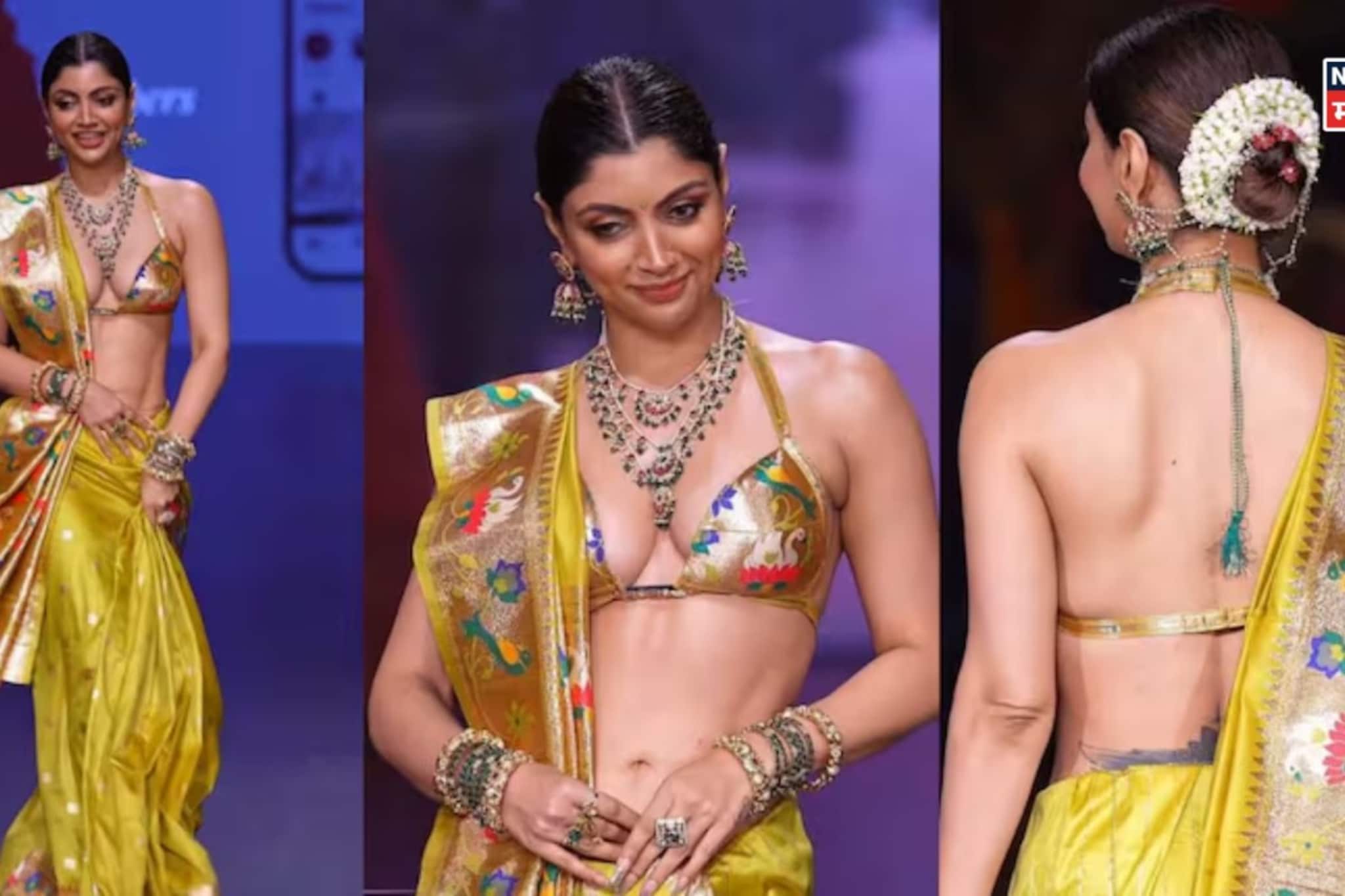 भरजरी पैठणी अन् त्यावर बिकिनी ब्लाऊज! अभिनेत्रीची अजब फॅशन पाहून नेटकऱ्यांचं रक्त खवळलं