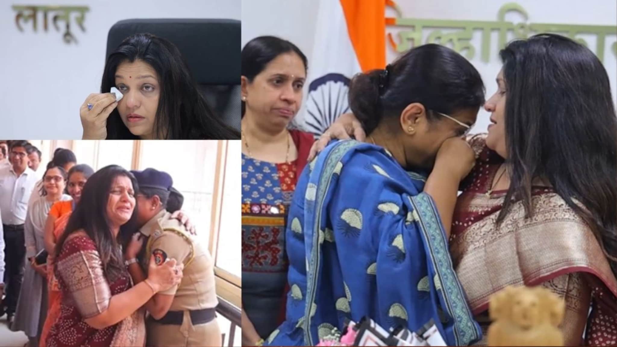 कलेक्टर वर्षा ठाकूर घुगेंचा लातूरमधून पाय निघेना, निरोप घेताना अश्रू अनावर, अनेक अधिकारी रडले