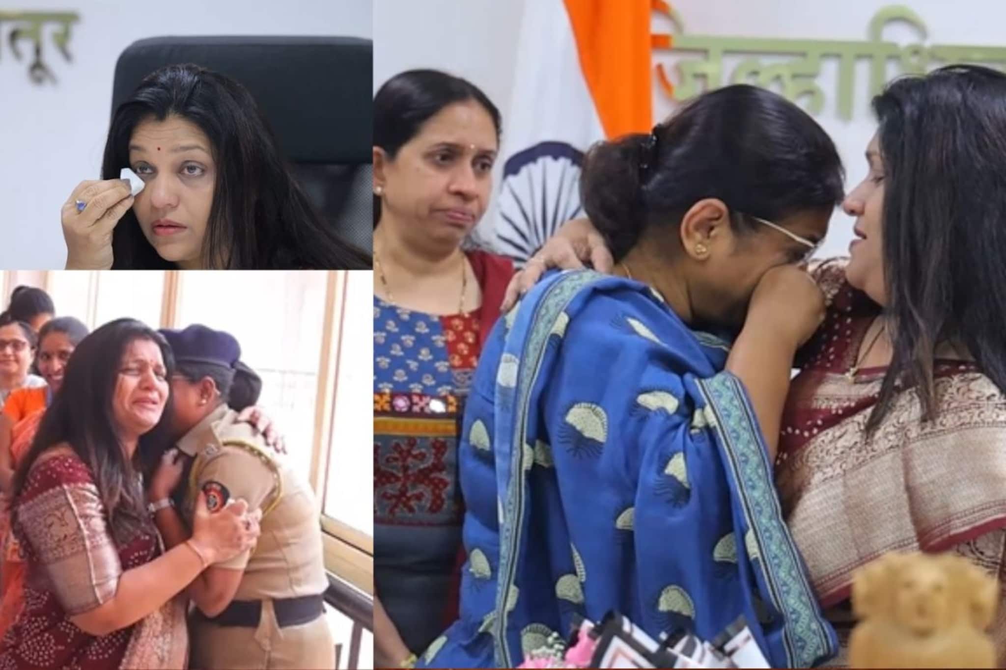 कलेक्टर वर्षा ठाकूर घुगेंचा लातूरमधून पाय निघेना, निरोप घेताना अश्रू अनावर, अनेक अधिकारी रडले