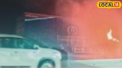 दोघांनी महामार्गावरच पेटवला अख्खा कंटेनर दोघांनी महामार्गावरच पेटवला अख्खा कंटेनर