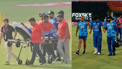 स्ट्रेचरवरून बाहेर गेला, तरी लंगडत बॅटिंगला आला, IND vs AFG सामन्यात काळजाचा ठोका चुकवणारा क्षण स्ट्रेचरवरून बाहेर गेला, तरी लंगडत बॅटिंगला आला, IND vs AFG सामन्यात काळजाचा ठोका चुकवणारा क्षण