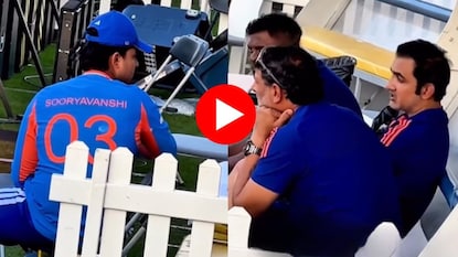 Gautam Gambhir long chat with Vaibhav Sooryavanshi Gautam Gambhir long chat with Vaibhav Sooryavanshi