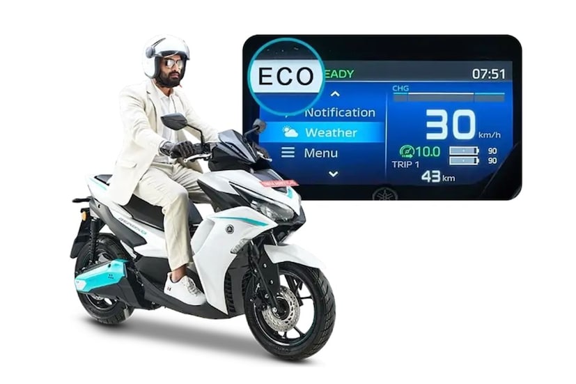 Yamaha Aerox-E मध्ये इको, स्टँडर्ड आणि पॉवर रायडिंग मोड दिले आहे. स्ट्राँग एक्सेलेरेशनसाठी बूस्ट मोड, रिवर्स असिस्ट5-इंच TFT कलर डिस्प्ले, Y-कनेक्टसाठी ब्लूटूथ कनेक्टिव्हिटी, टर्न-बाय-टर्न नेव्हिगेशन, सिंगल-चॅनल ABS आणि
ट्रॅक्शन कंट्रोल सिस्टम (TCS) दिलं आहे. Yamaha Aerox-E मध्ये इको, स्टँडर्ड आणि पॉवर रायडिंग मोड दिले आहे. स्ट्राँग एक्सेलेरेशनसाठी बूस्ट मोड, रिवर्स असिस्ट5-इंच TFT कलर डिस्प्ले, Y-कनेक्टसाठी ब्लूटूथ कनेक्टिव्हिटी, टर्न-बाय-टर्न नेव्हिगेशन, सिंगल-चॅनल ABS आणि
ट्रॅक्शन कंट्रोल सिस्टम (TCS) दिलं आहे.