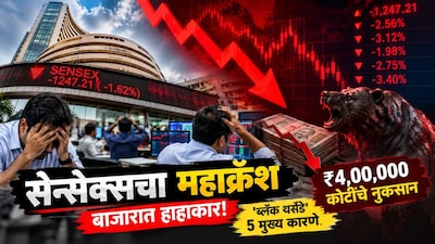 Sensex Crashes: ‘Black Thursday’ Wipes Out  4,00,000 Crore, 1247-Point Drop in a Single Day
