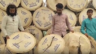 50 Dhol Drums Destroyed Before Immersion Procession in Jalgaon; Case Registered Against Unknown Persons