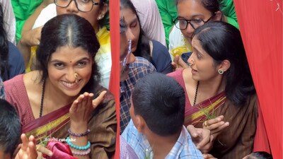 Rinku Rajguru's Simple Look for Lalbaugcha Raja Darshan, Chatted Freely with Common People in Queue!