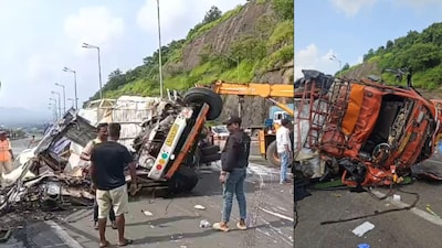 Mumbai-Pune Expressway: Bizarre 3-vehicle crash, pickup van crushed, 2 dead