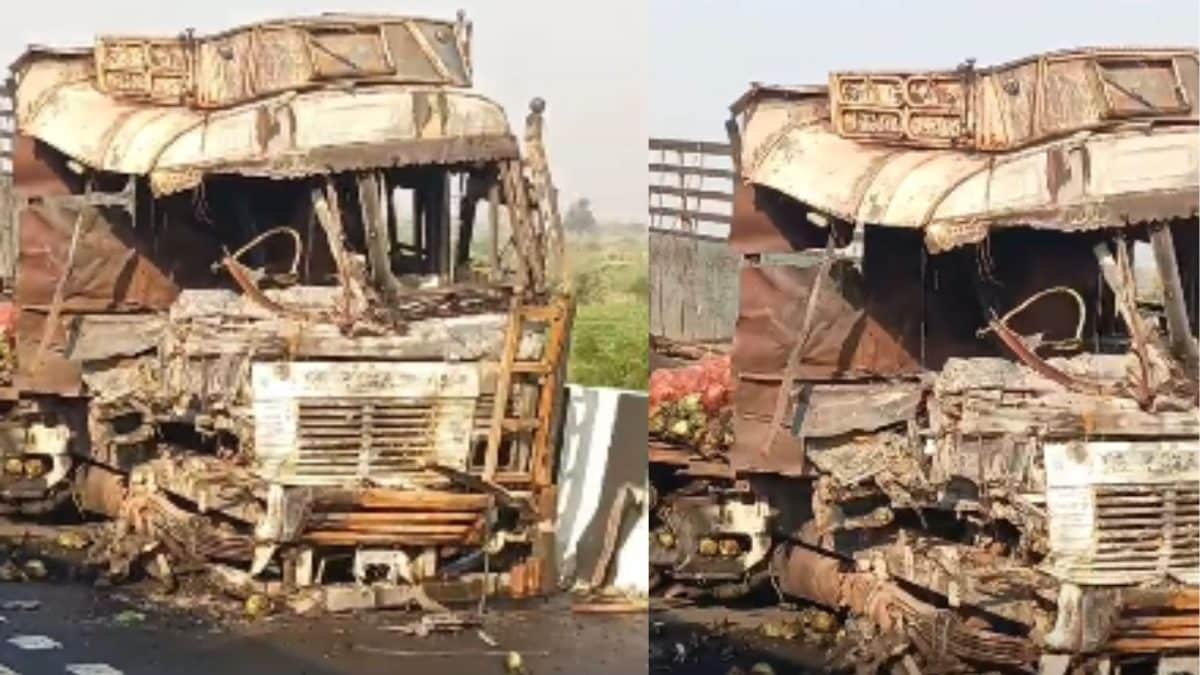 Samruddhi Mahamarg : समृद्धीवर पुन्हा भीषण अपघात, टायर फुटला-ट्रक पेटला ...