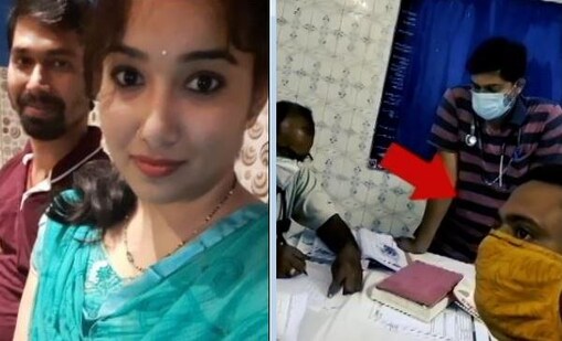 ସୌମ୍ୟ ଓ ବିଦ୍ୟା; (ଡାହାଣ) ଭାଇରାଲ୍‌ ଭିଡିଓରୁ ଏକ ଦୃଶ୍ୟ